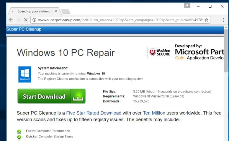 www.superpccleanup.com virus
