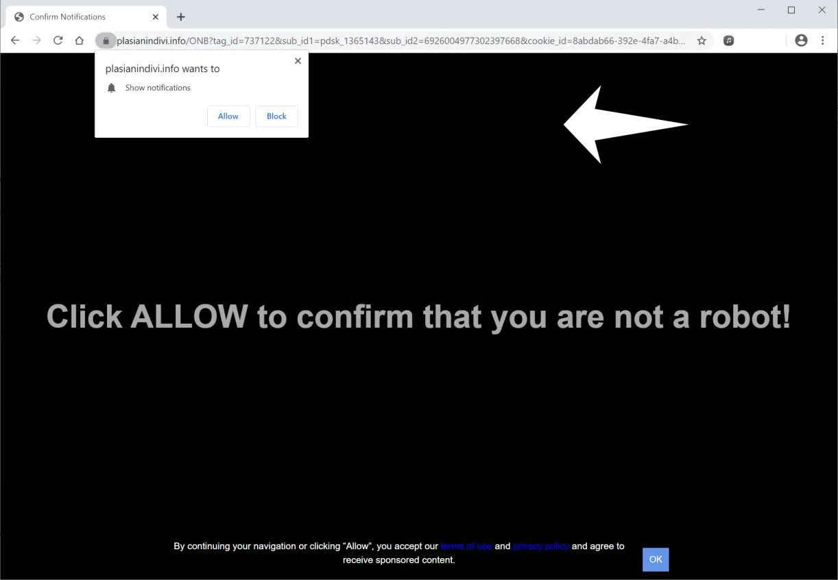 How to remove Plasianindivi.info pop-up ads (Virus Removal Guide) 1 Image: Chrome browser is redirected to Plasianindivi.info