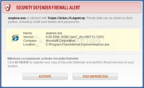 [Image: Security Defender Firewall Alert]