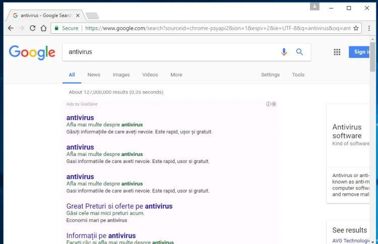 Ads by GoaSave adware
