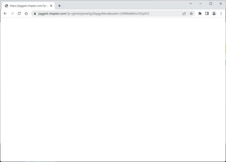 Image: Chrome browser is redirected to Jagged-Chapter.com