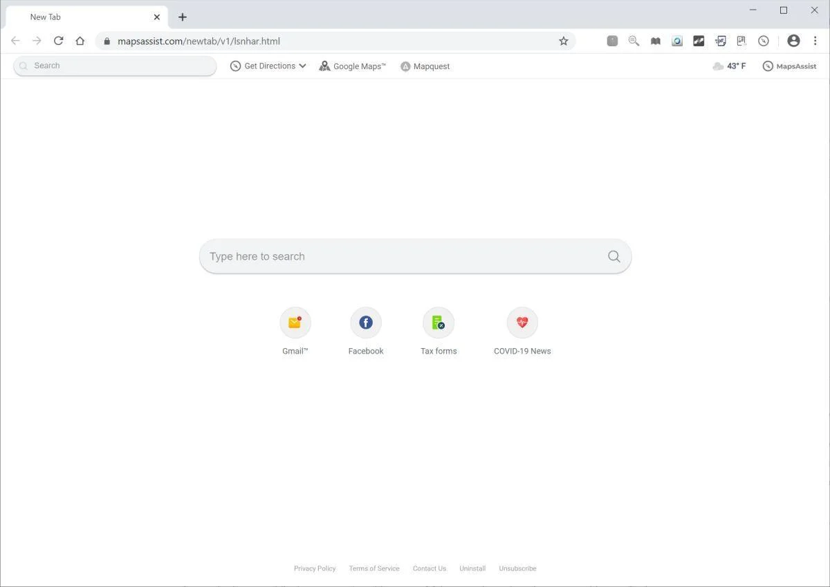 Remove Maps Assist browser hijacker (Virus Removal Guide) 1 Image: Chrome browser is redirected to Maps Assist