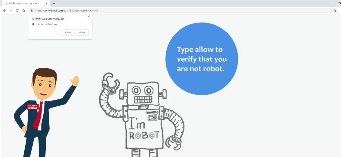 verifyisreal.com redirect virus