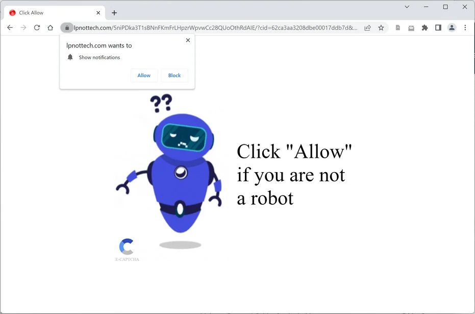 Remove Lpnottech.com Pop-up Ads (Virus Removal Guide) 1 Image: Chrome browser is redirected to Lpnottech.com
