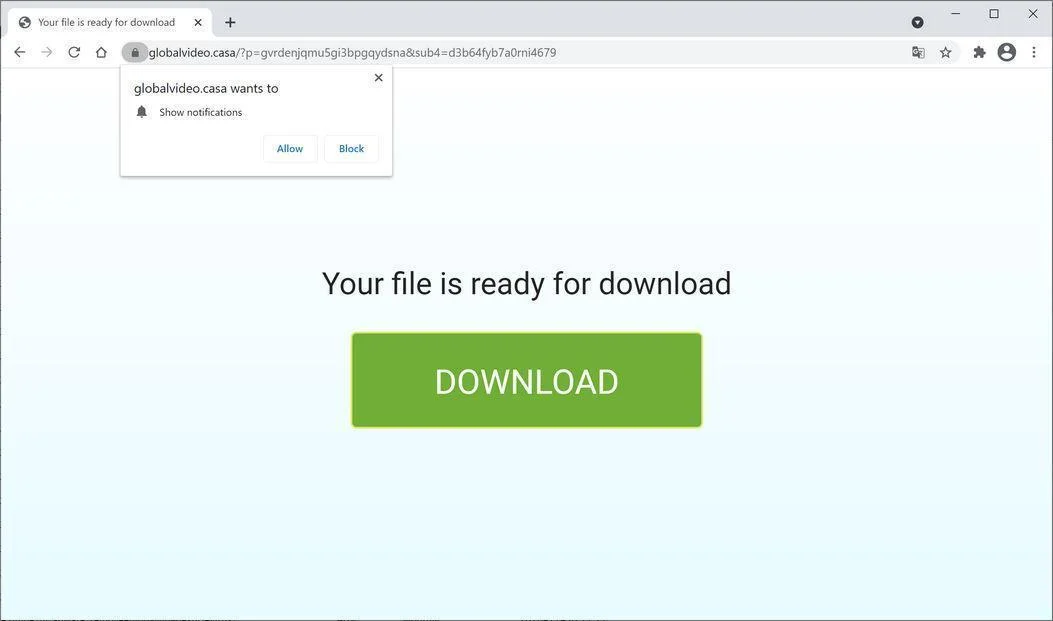 Remove Globalvideo.casa pop-up ads (Virus Removal Guide) 1 Image: Chrome browser is redirected to Globalvideo.casa