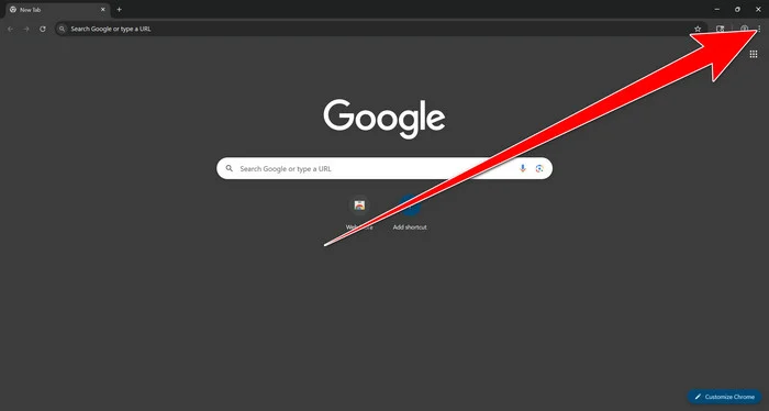 Click the three-dot menu icon in Chrome