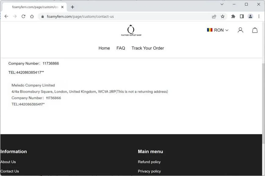 Foamyfern.com scam
