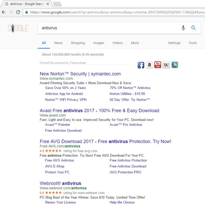 Ads by FindersDeals adware