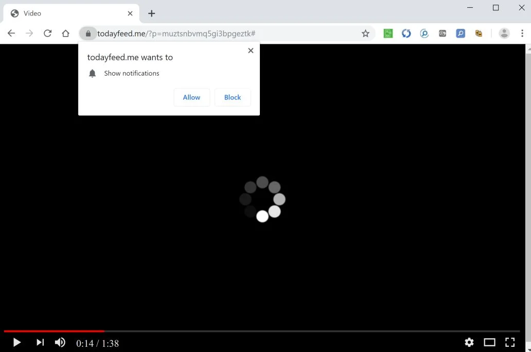 How to remove Todayfeed.me pop-up ads (Virus Removal Guide) 1 Image: Chrome browser is redirected to Todayfeed.me