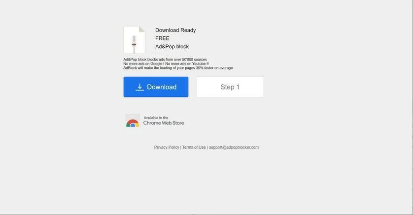 Image: Chrome browser is redirected to Adpopblocker.com