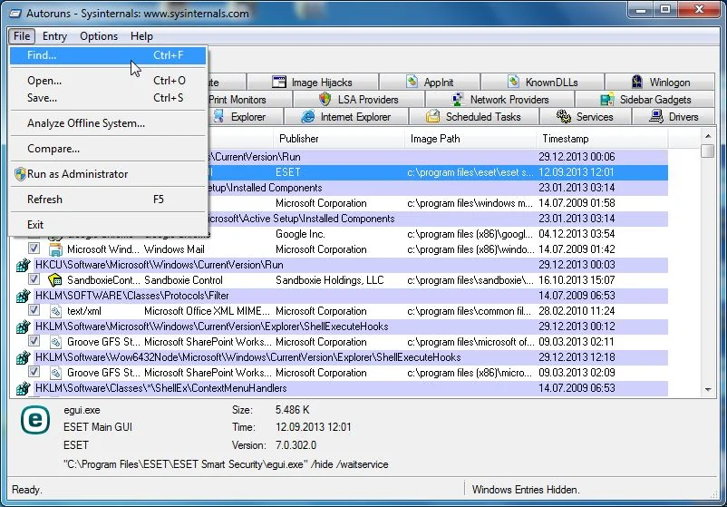 [Image: Use Autoruns to find malicious registry key]
