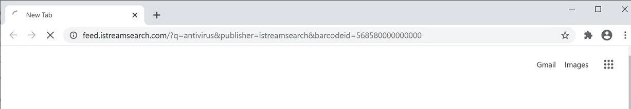 Image: Chrome browser is redirected to IStreamSearch Search