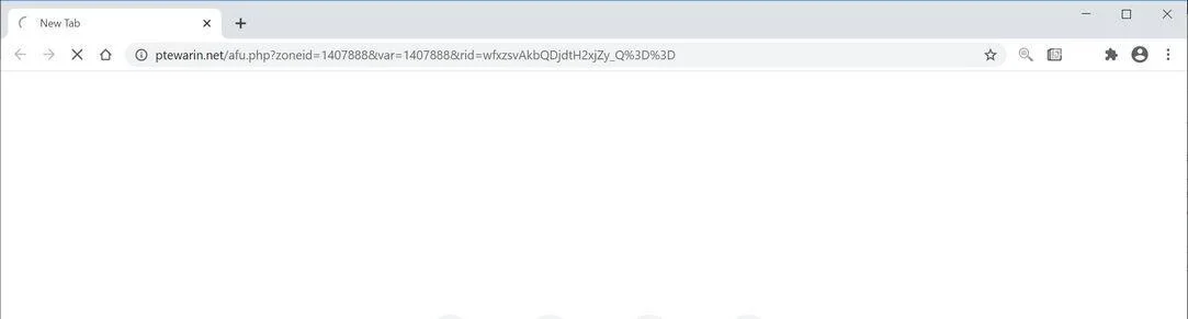 Image: Chrome browser is redirected to Ptewarin.net