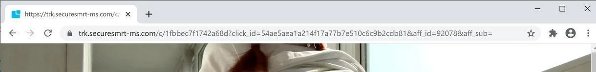 Image: Chrome browser is redirected to Trk.securesmrt-ms.com