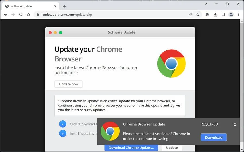 Remove Landscape-theme.com Ads (Virus Removal Guide) 1 Image: Landscape-theme.com browser redirect