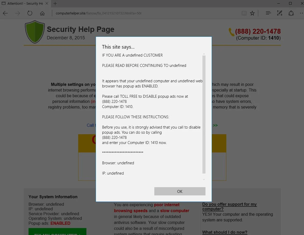 Computerhelper.site malware
