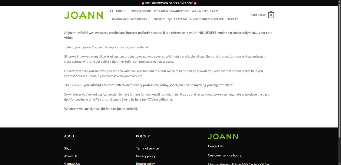 Joann-officiall.com scam