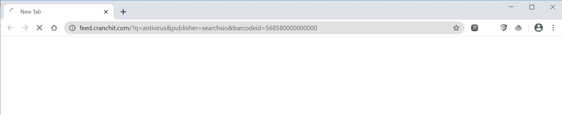 Image: Chrome browser is redirected to Cranchit Search