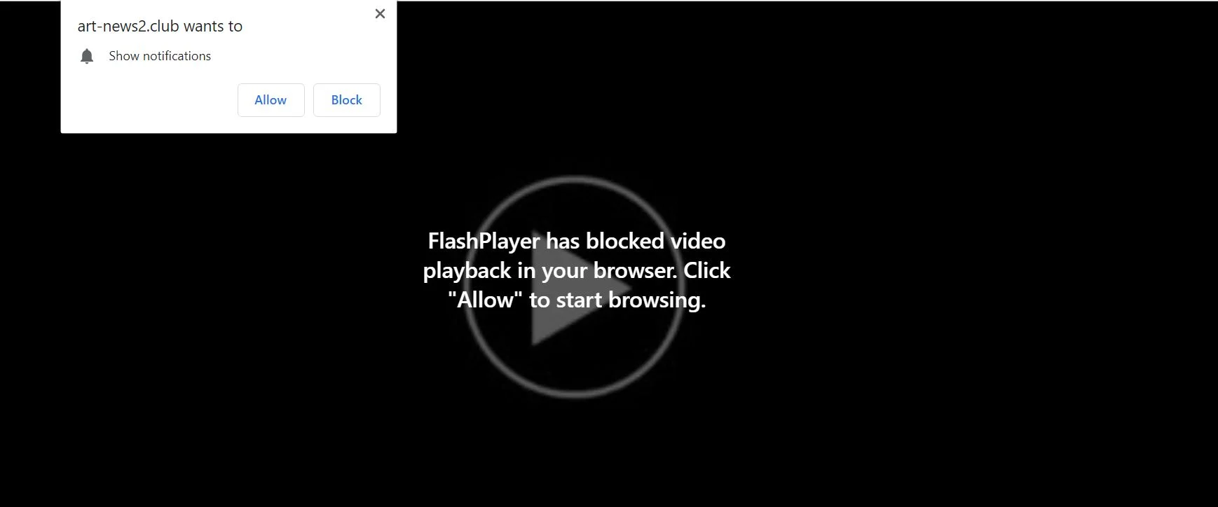 How to remove Art-news2.club pop-up ads (Virus Removal Guide) 1 Image: Chrome browser is redirected to the Art-news2.club site