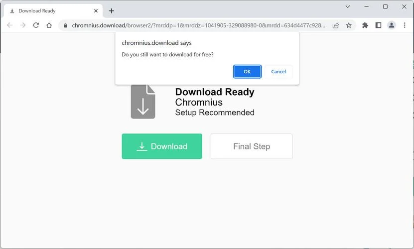 Remove Chromnius.download Ads (Virus Removal Guide) 1 Image: Chromnius.download browser redirect
