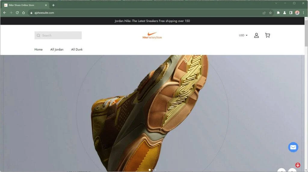 AJShoeSuite.com Scam Warning - A Fake Nike Website 1 ajshoesuite.com Scam