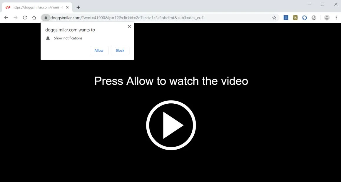 How to remove Doggsimilar.com pop-up ads (Virus Removal Guide) 1 Image: Chrome browser is redirected to the Doggsimilar.com site