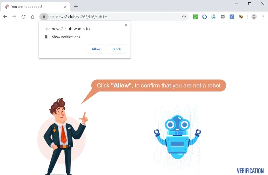 Image: Chrome browser is redirected to Last-news2.club