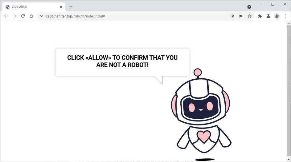 Image: Chrome browser is redirected to Captchafilter.top