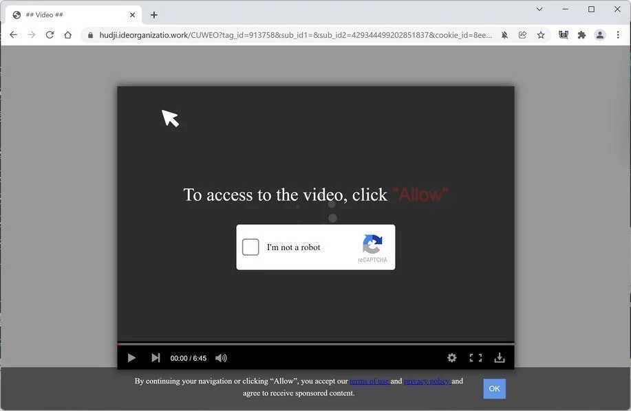 How to Remove Ideorganizatio.work Pop-up Ads (Virus Removal Guide) 1 Image: Chrome browser is redirected to Ideorganizatio.work