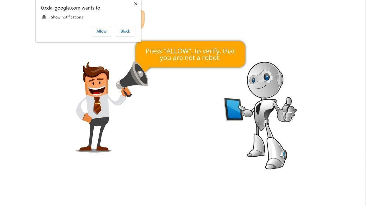 Image: Chrome browser is redirected to Cda-google.com