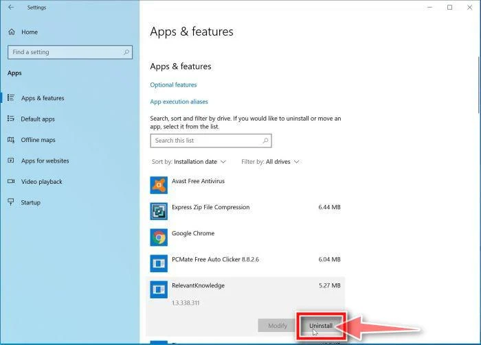 Windows 10: Uninstall malware from Windows