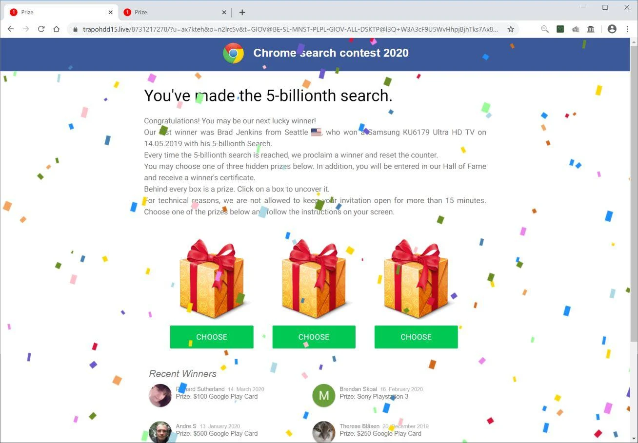 Remove Trapohdd15.live pop-up ads (Virus Removal Guide) 1 Image: Chrome browser is redirected to Trapohdd15.live