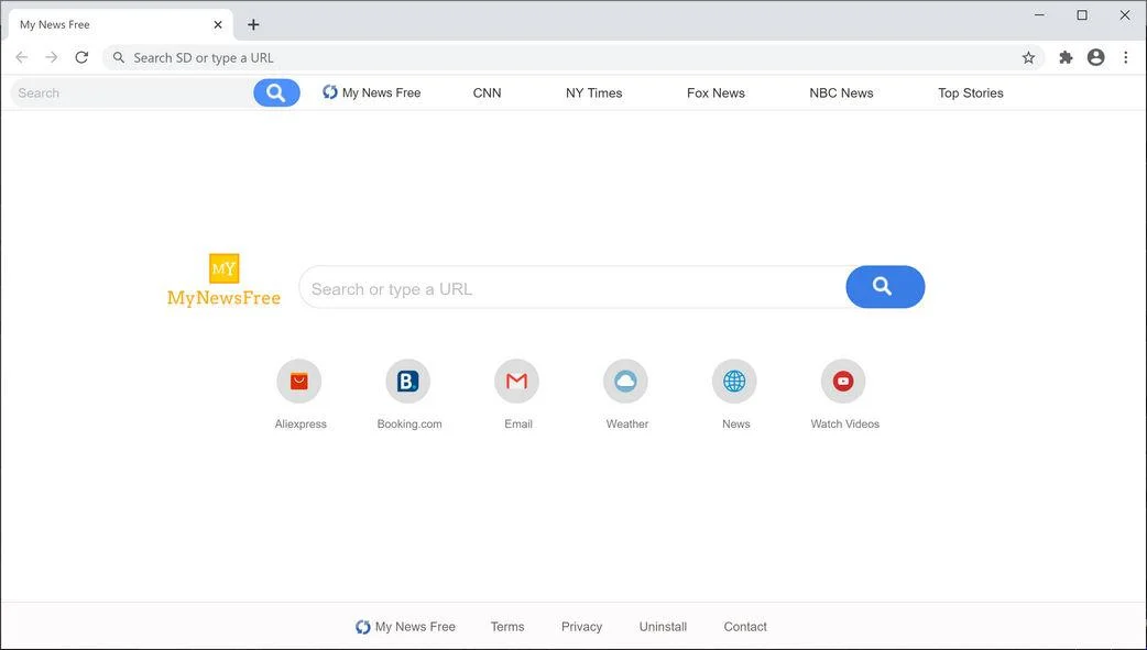 Remove Search.mynewsfree.com redirect (Virus Removal Guide) 1 Image: Chrome browser is redirected to Search.mynewsfree.com