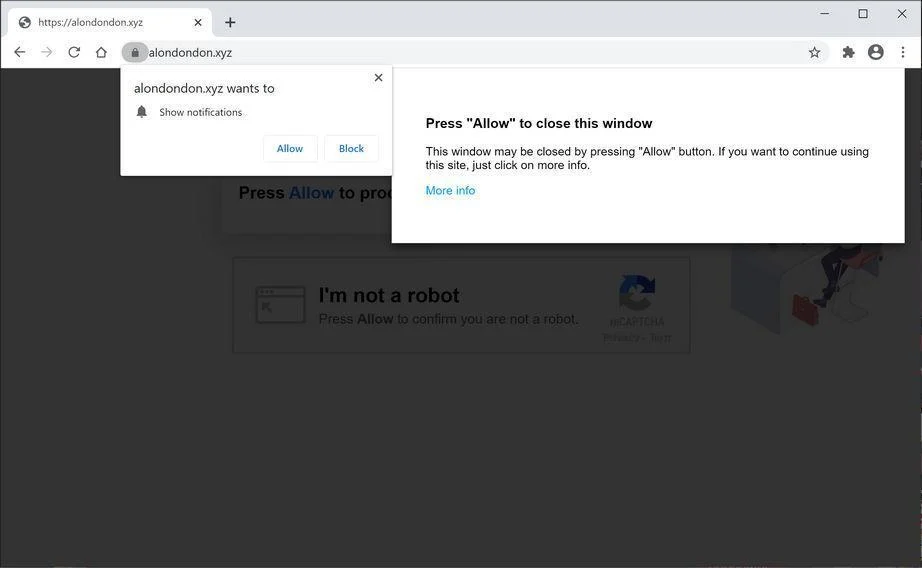 Remove Alondondon.xyz pop-up ads (Virus Removal Guide) 1 Image: Chrome browser is redirected to Alondondon.xyz