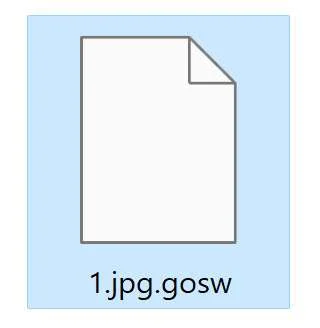Image: File encrypted by the GOSW Ransomware