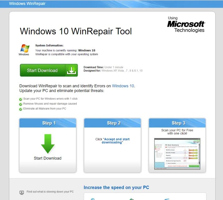 winrepairpro.com pop-up ads winrepairpro.com redirect
