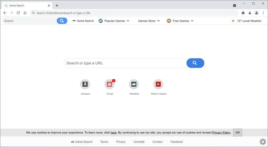 Remove GameSearchTab browser hijacker (Virus Removal Guide) 1 Image: Chrome browser is redirected to GameSearchTab