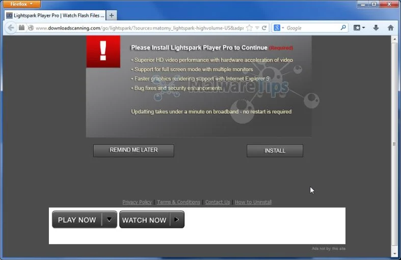 DownloadScanning.com pop-up ads DownloadScanning.com pop-up virus