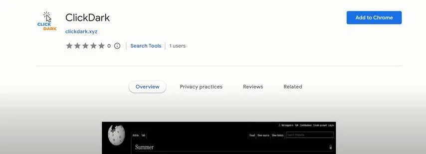 Remove ClickDark Browser Extension (Virus Removal Guide) 1 Image: ClickDark Chrome extension