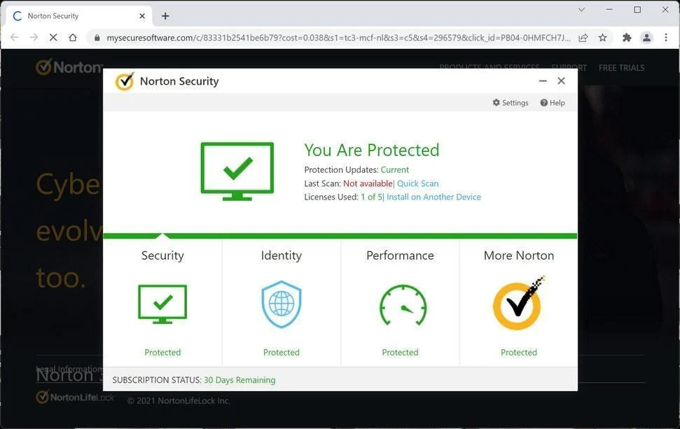 Image: Mysecuresoftware.com scam