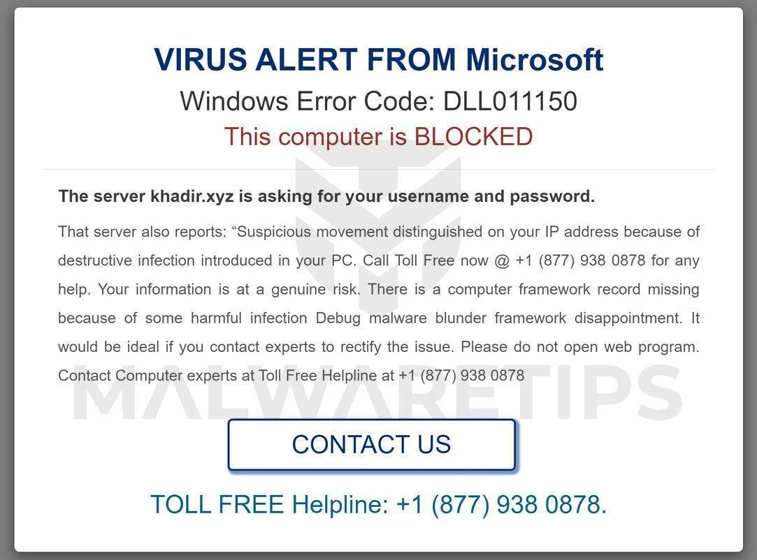 Remove "Windows Error Code: DLL011150" scam (Virus Removal Guide) 1 Image: Windows Error Code: DLL011150 - Tech Support Scam