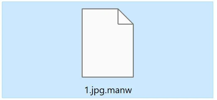 Image: File encrypted by the MANW Ransomware