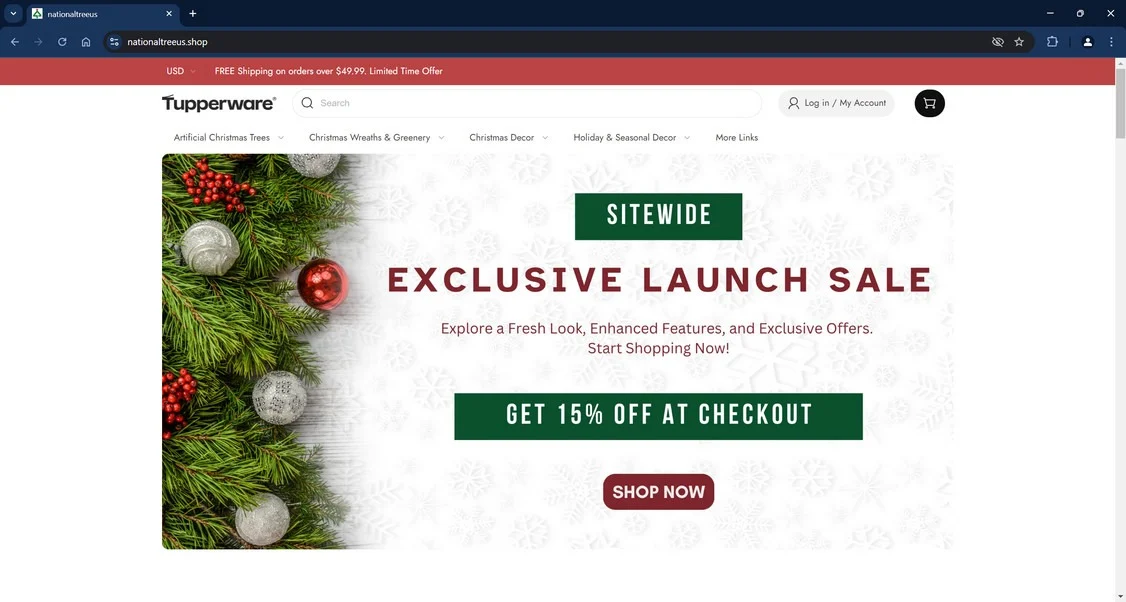 NationalTreeUS.shop Scam: A Fake Tupperware Website 1 Nationaltreeus.shop scam