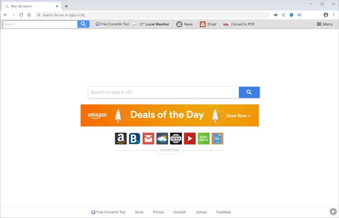 Remove Search.freeconvertertooltab.com redirect (Virus Removal Guide) 1 Image: Chrome browser is redirected to search.freeconvertertooltab.com