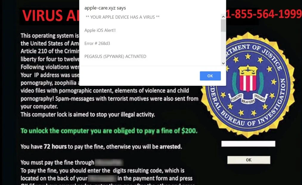 Apple iOS Alert Scam Virus
