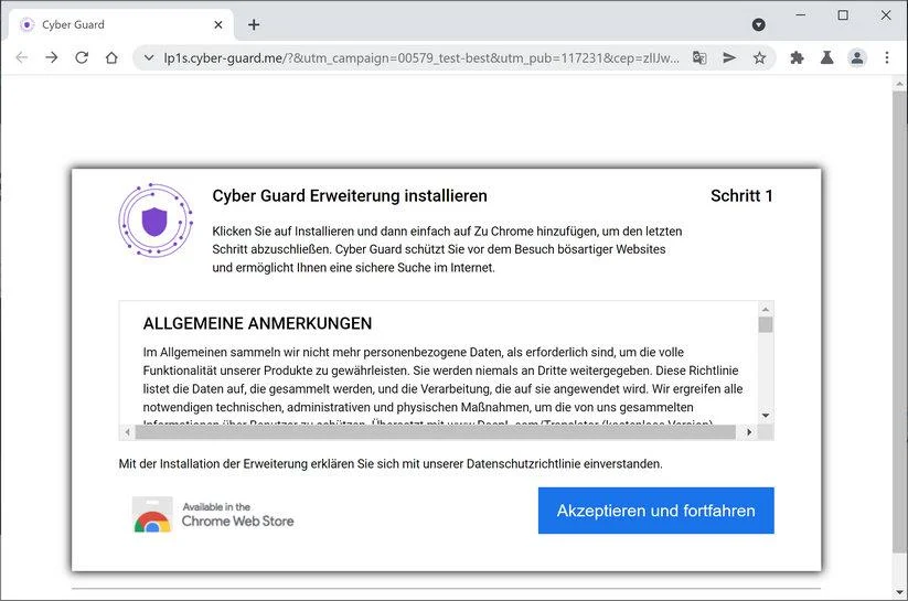 Remove Cyber Guard browser extension (Removal Guide) 2 Image: Cyber Guard download page