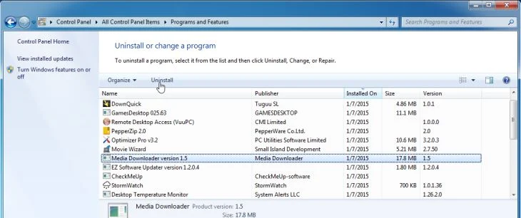 Remove Media Downloader from Windows