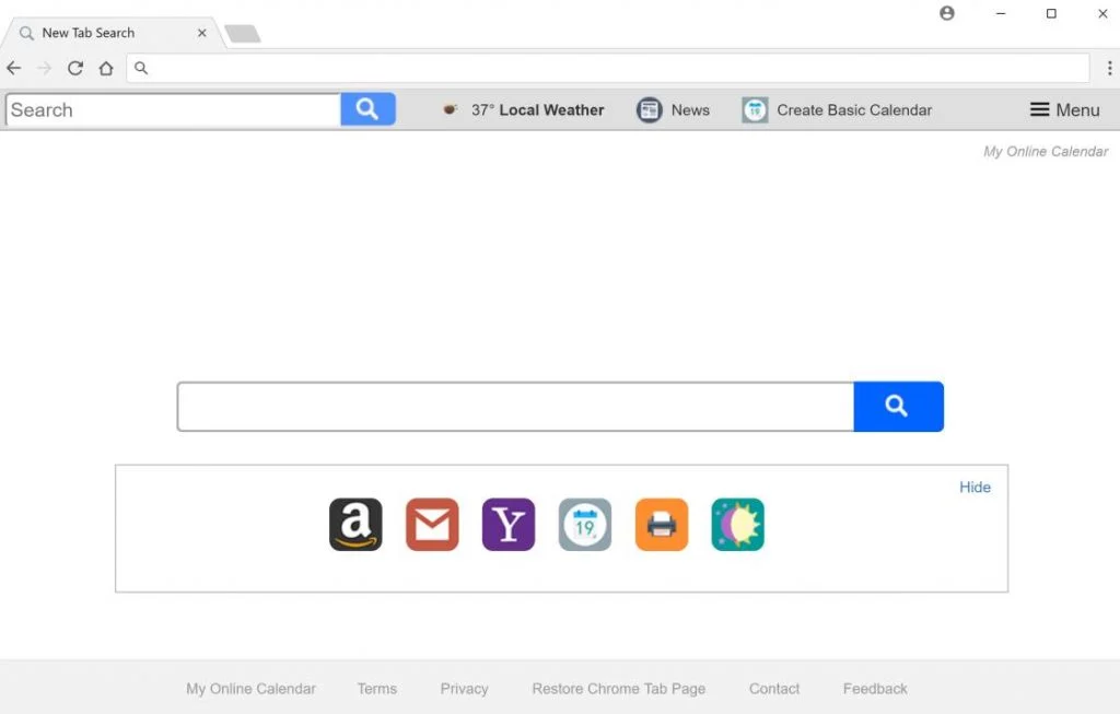 My Online Calendar New Tab redirect