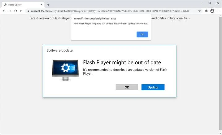  Image: Chrome browser is redirected to Runswift-thecompletelyfile.best