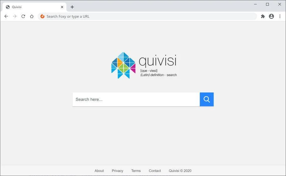 Image: Chrome browser is redirected to Quivisi.com